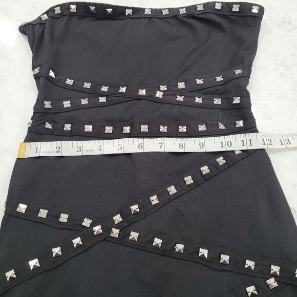 XXI by Forever 21 Black Studded Bodycon Sleeveless Mini Dress Size SP - Picture 9 of 11